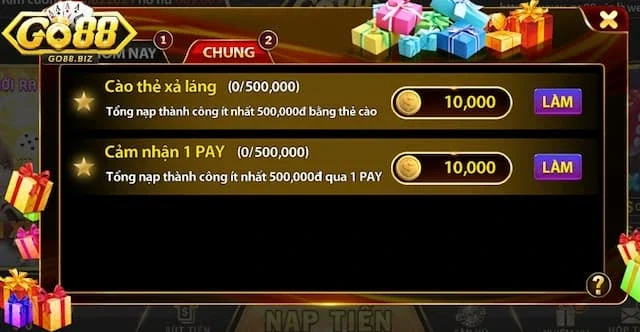 Khuyến mãi Go88 dành cho thành viên VIP vàng